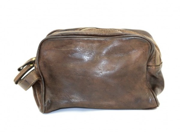 Leather wash bag