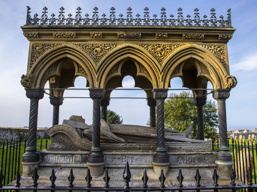 Grace Darling Tomb at St. Aidans Church in Bamburgh, UK