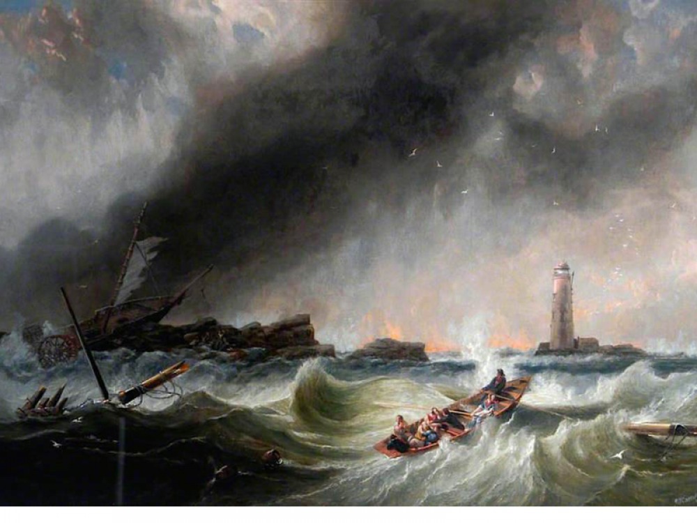 Painting of William and Grace Darling Returning with the SS ‘Forfarshire’ Survivors