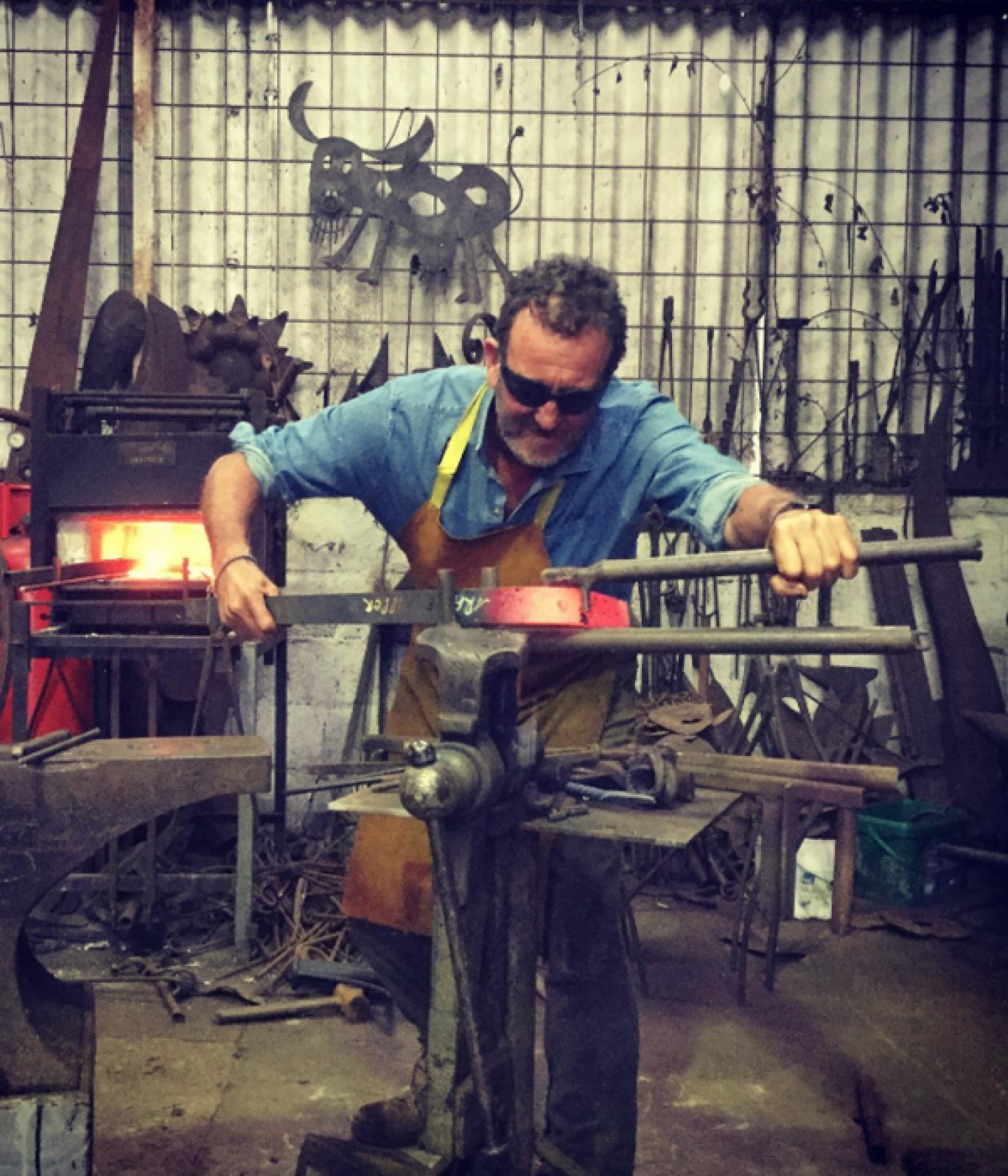 Graeme in workshop