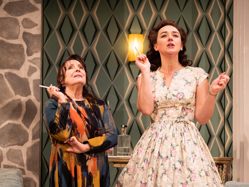 Dianne Keen and Jessica Ransom on set of Home I'm Darling