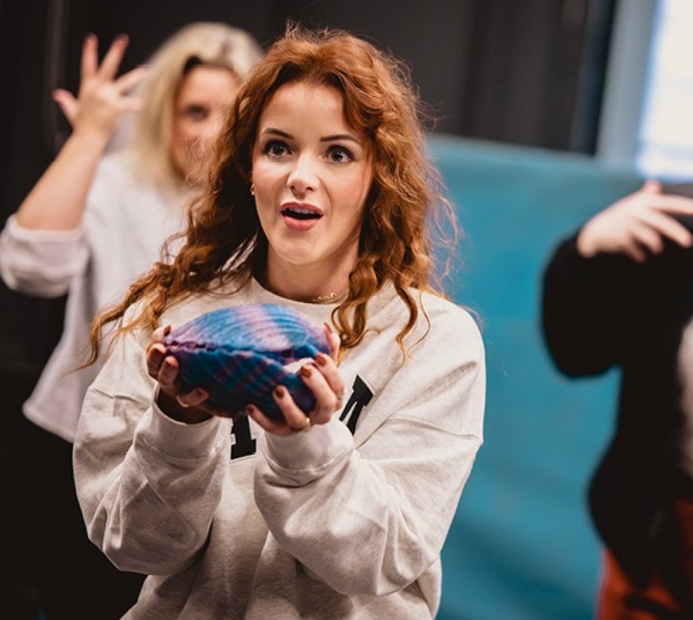 Panto actor in rehearsal