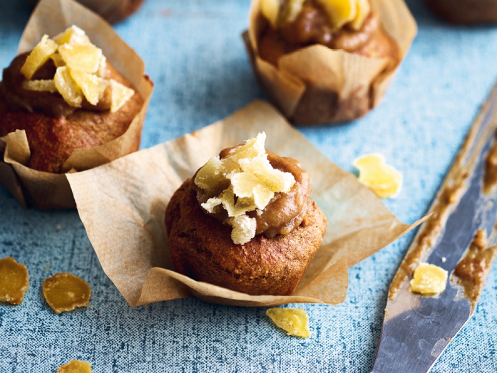 Gingerbread Cupcakes with Date Caramel