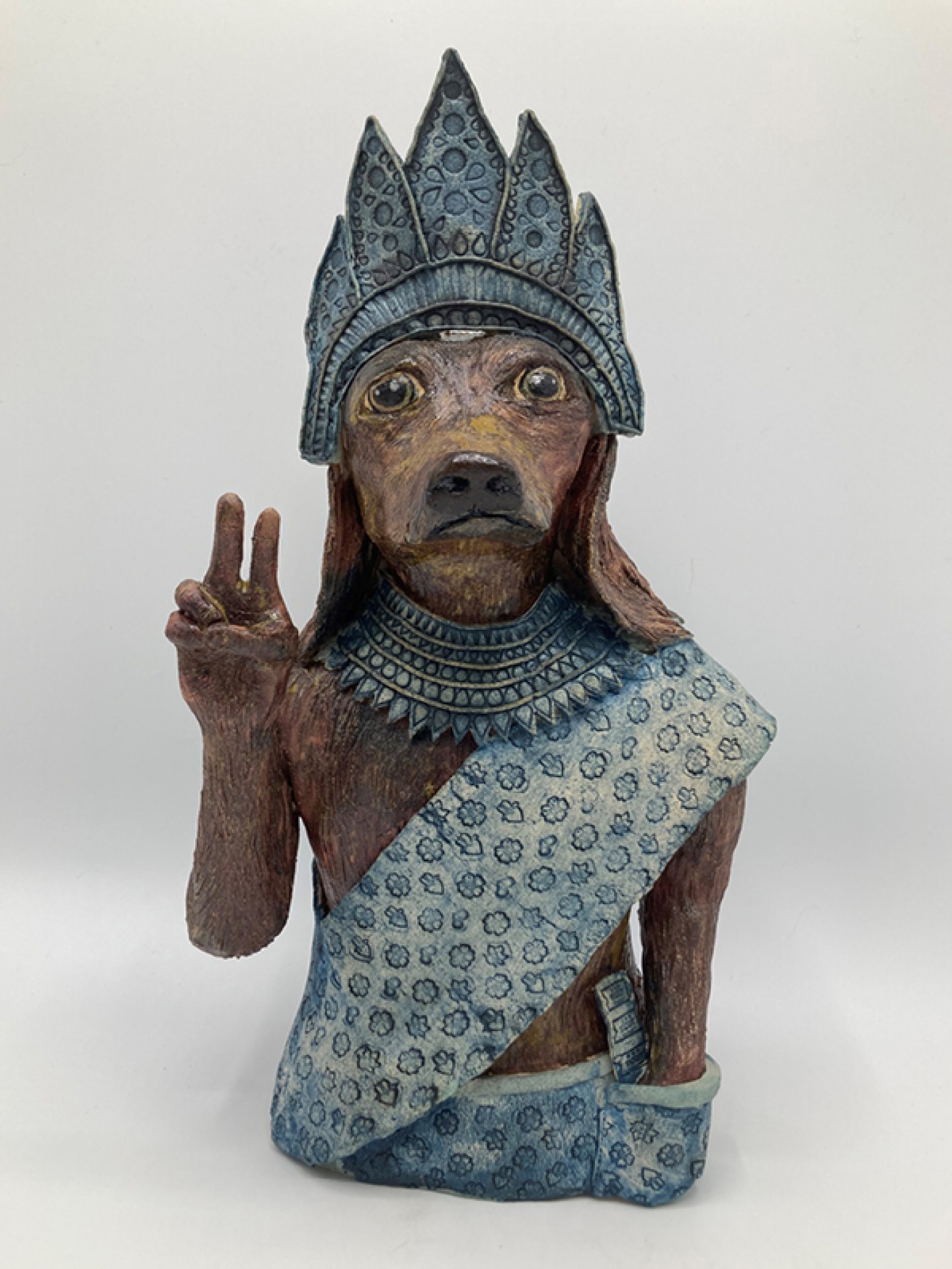 Dog dressed as a pharaoh