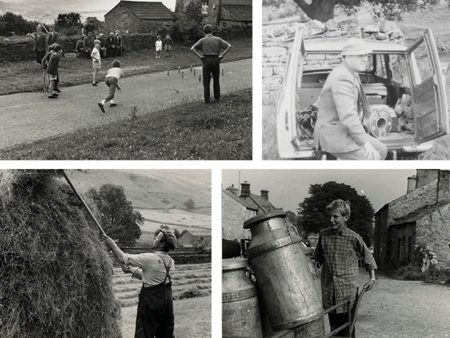 black and white photographs of a farming community
