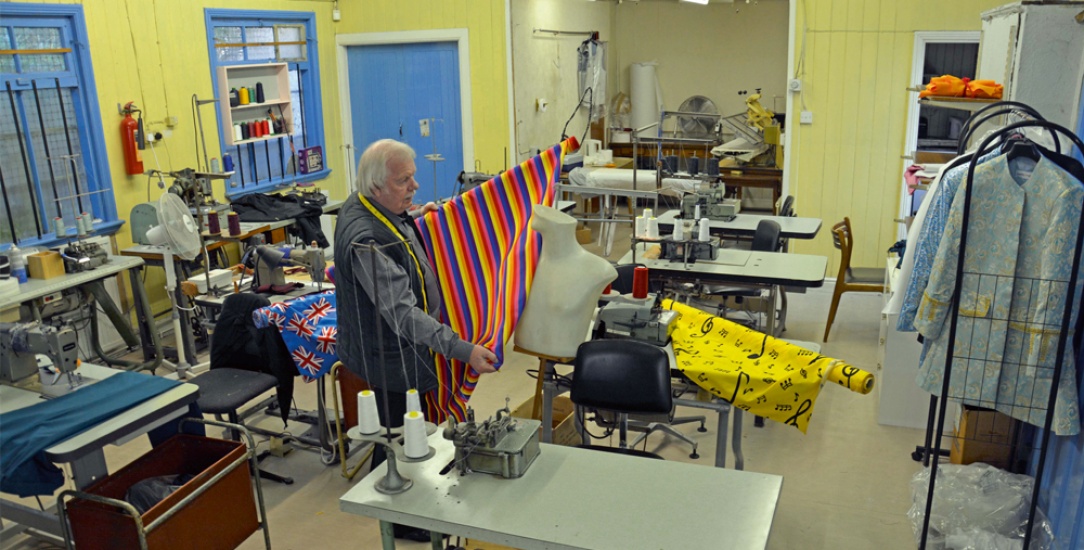 Neil Crossland in his studio, an old church in Yorkshire