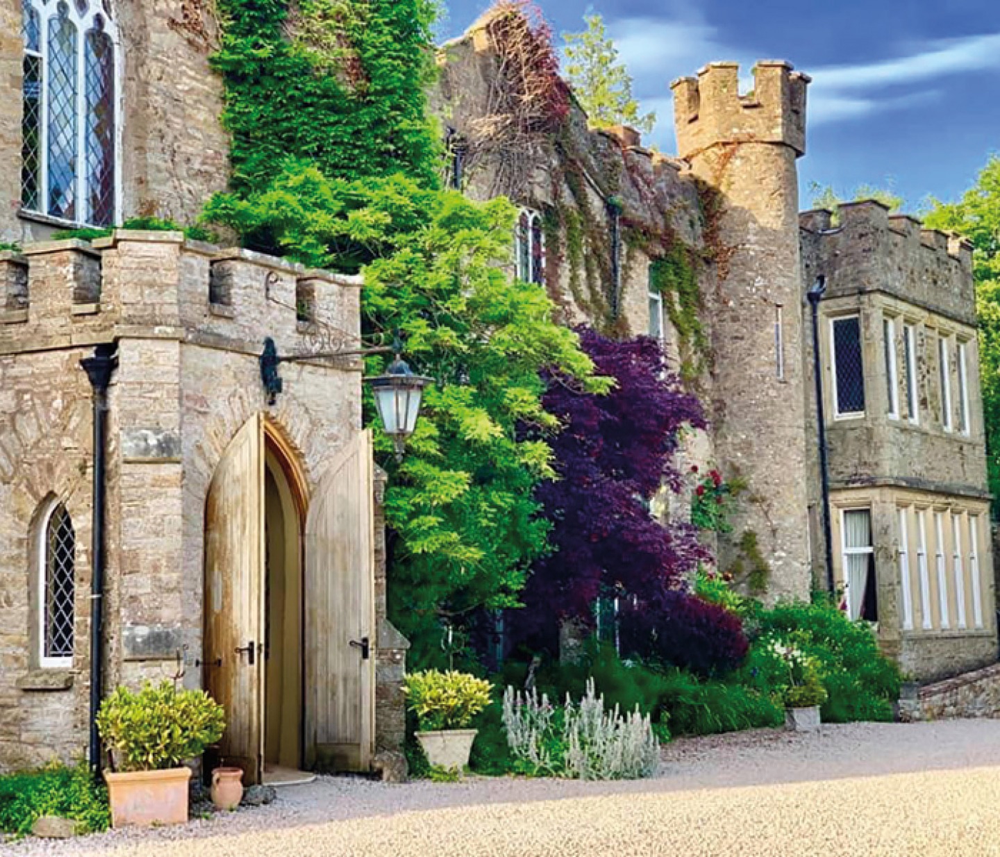 Main entrance door to Augill Castle, Cumbria