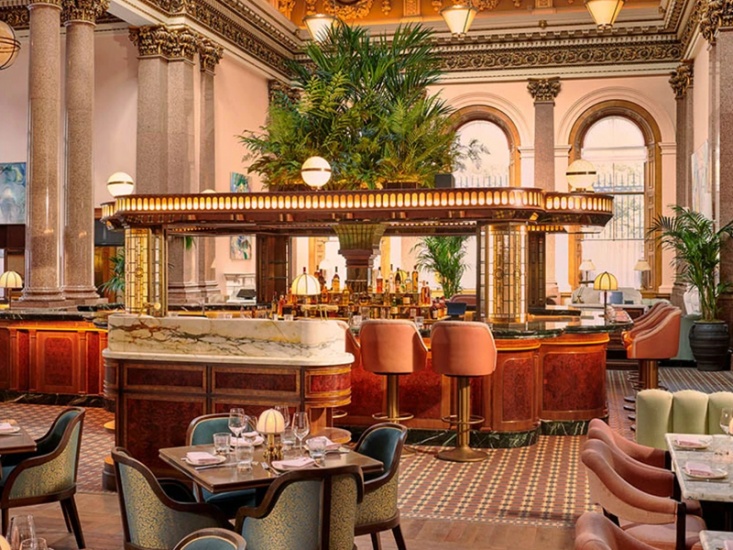 Opulent bar and dining area at Gleneagles Townhouse