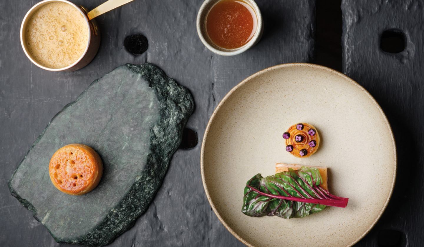 Ariel view of Food at L’Enclume