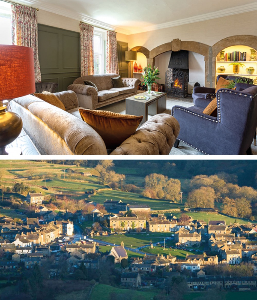 The Burgoyne interiors and village of Reeth