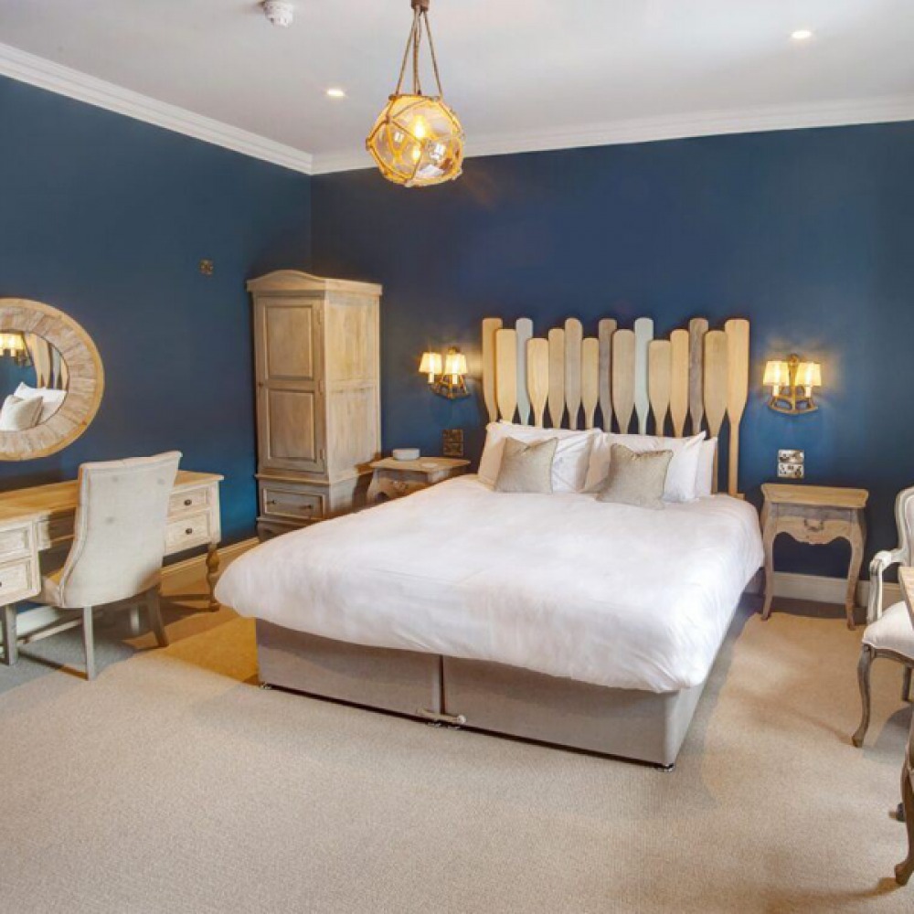 Coastal themed guest room at The Lord Crewe