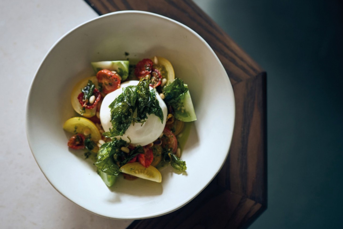 Burrata and tomato salad