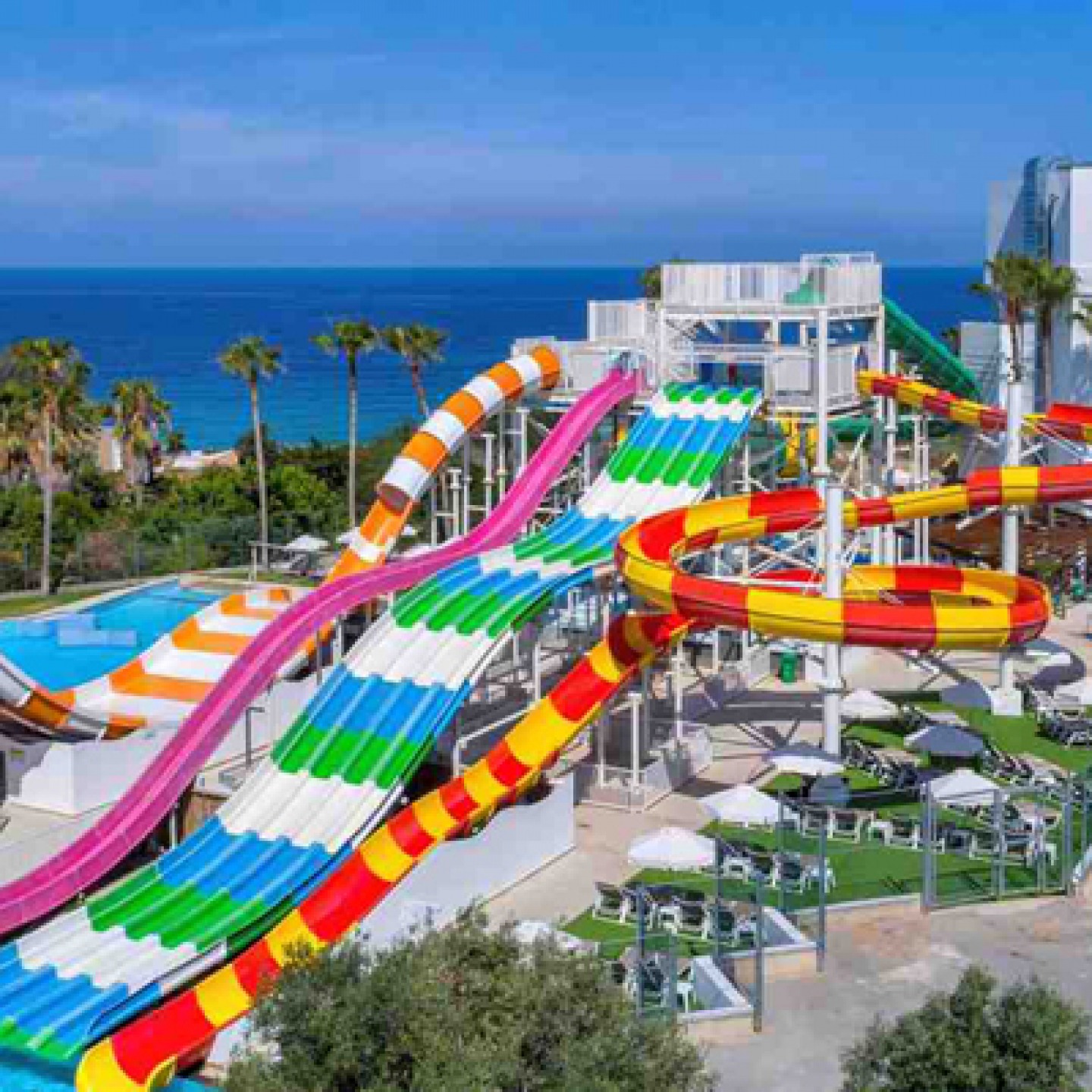 water slides at a water park