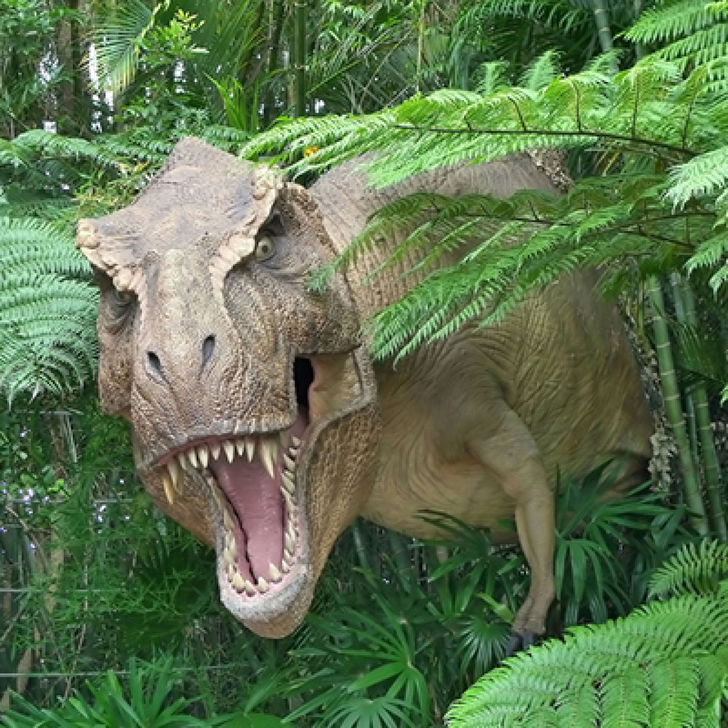Dinosaur in bushes at Universal Orlando