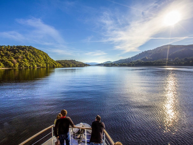 people on a boat on Loch Lomond