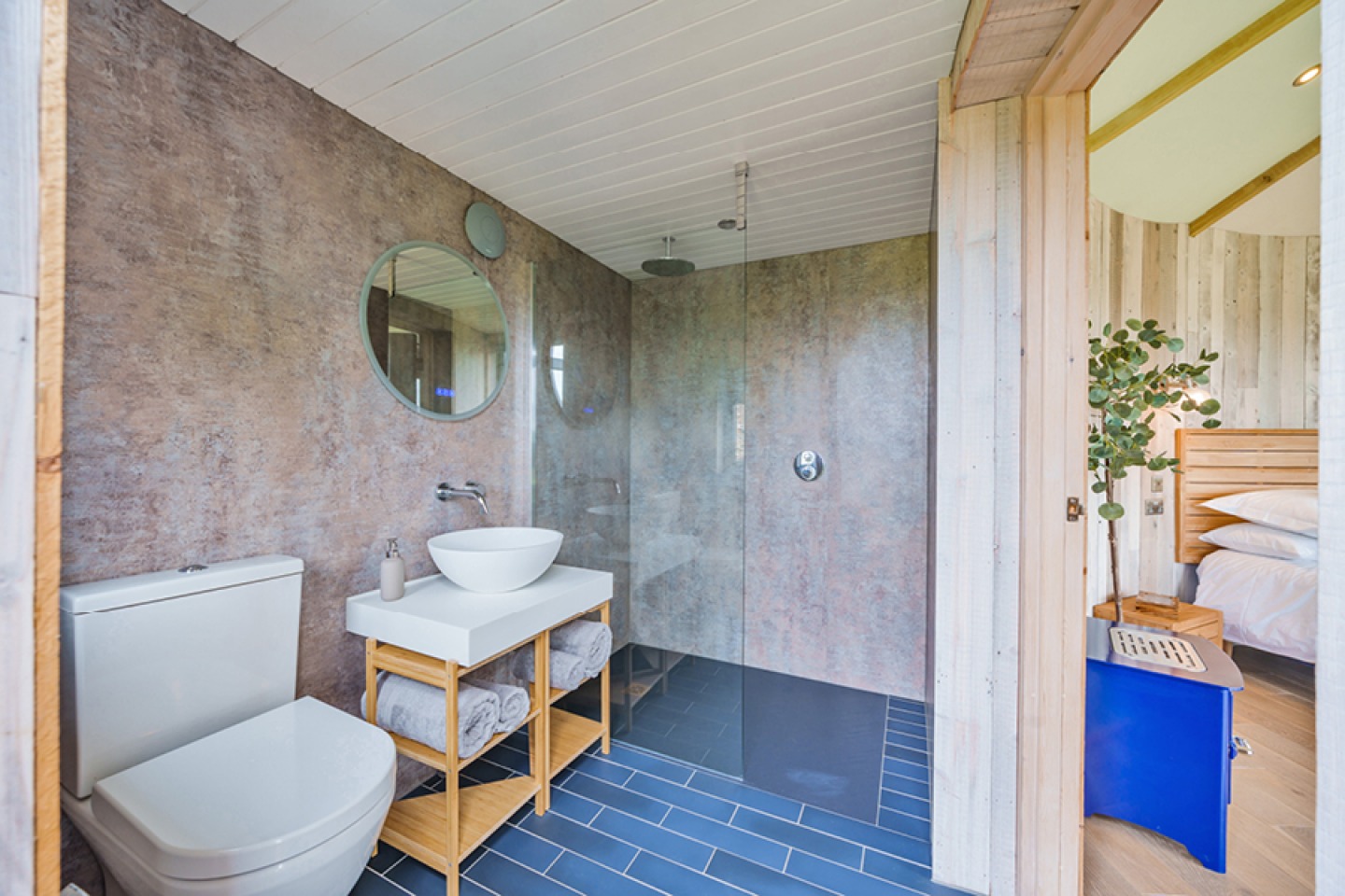 modern en-suite with walk-in shower