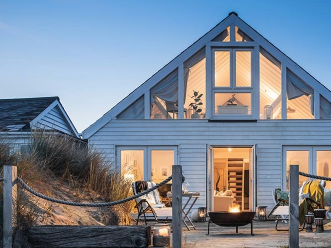 beach house with fire pit