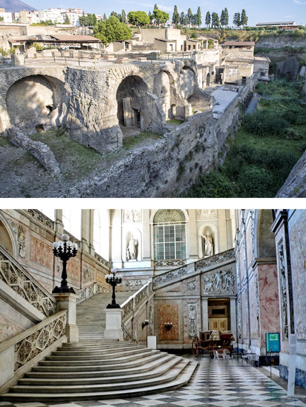 Top: Herculaneum Bottom: Royal Palace of Naples