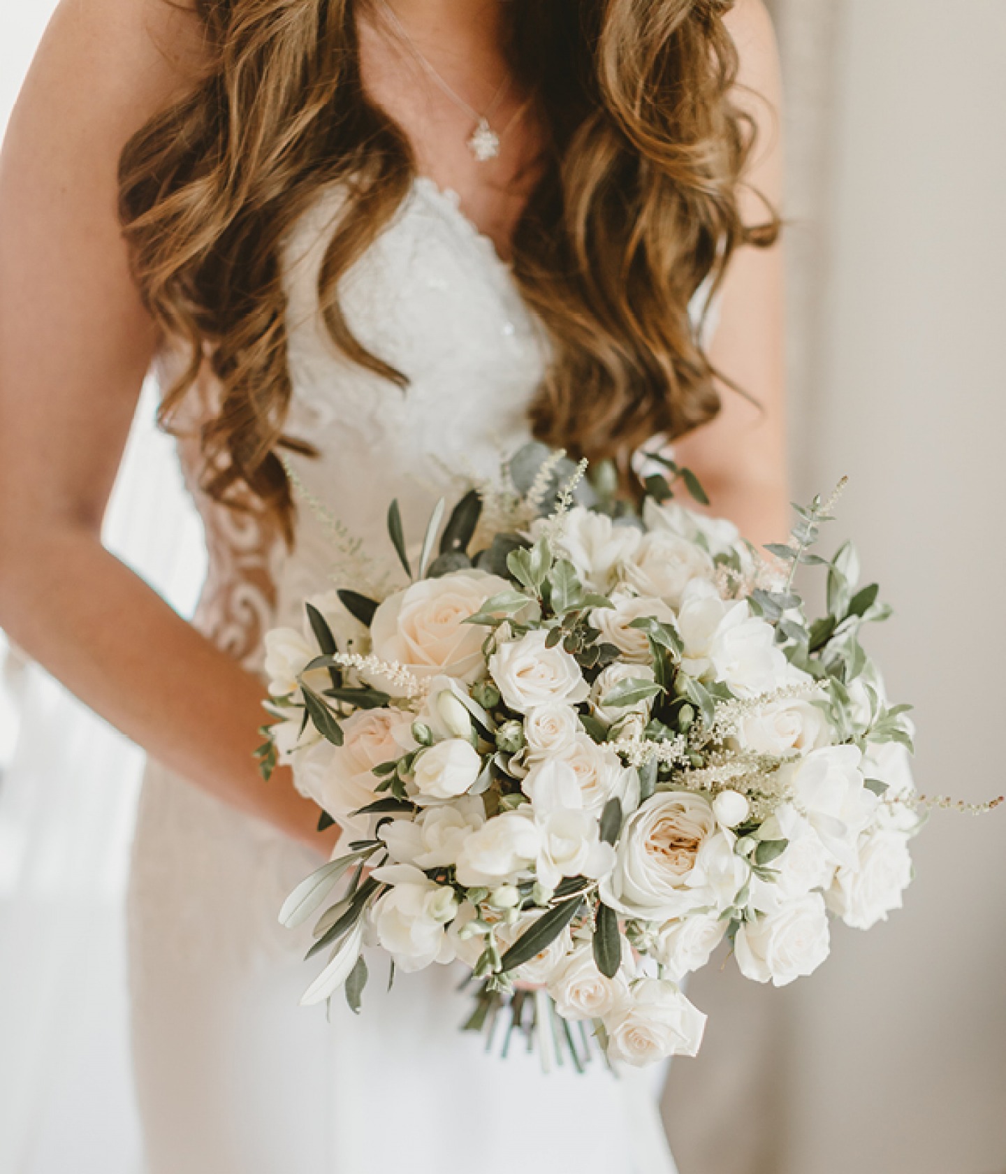 bride holding her flowers