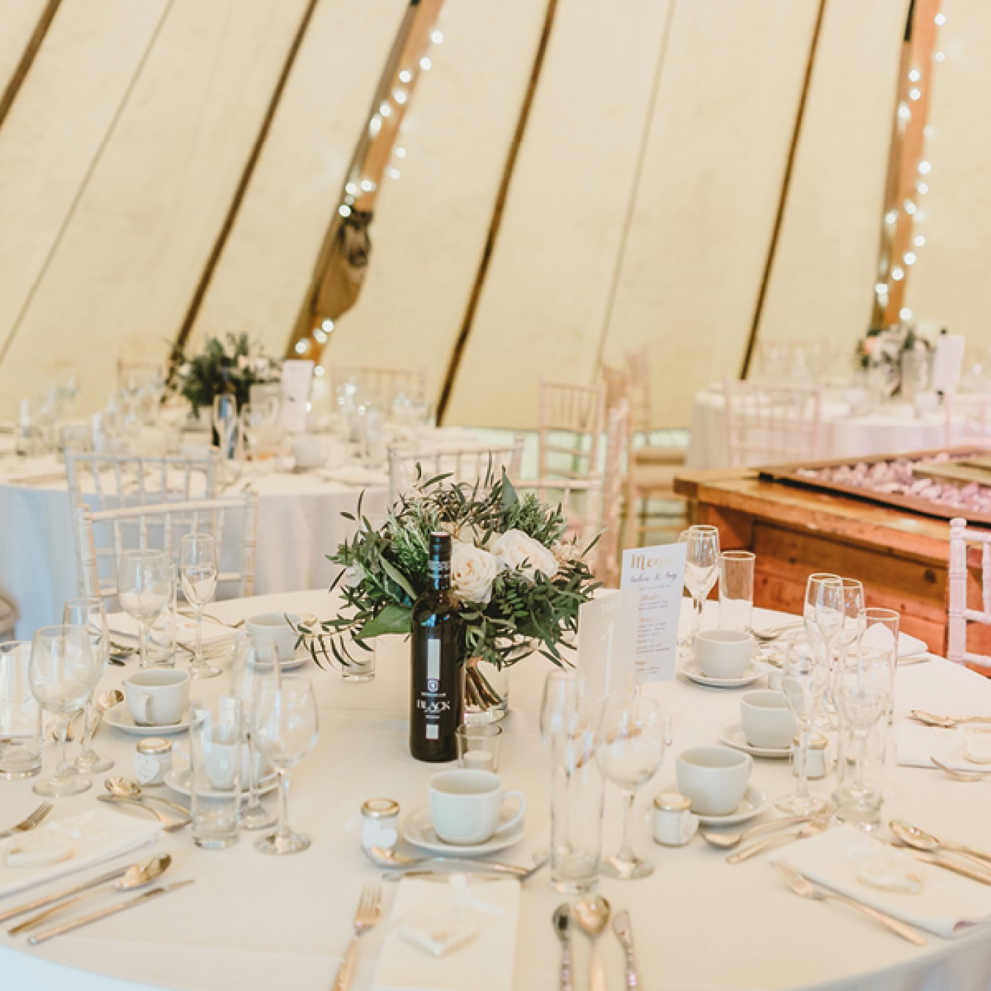 wedding breakfast table set