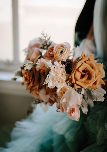 close up of bridal flowers