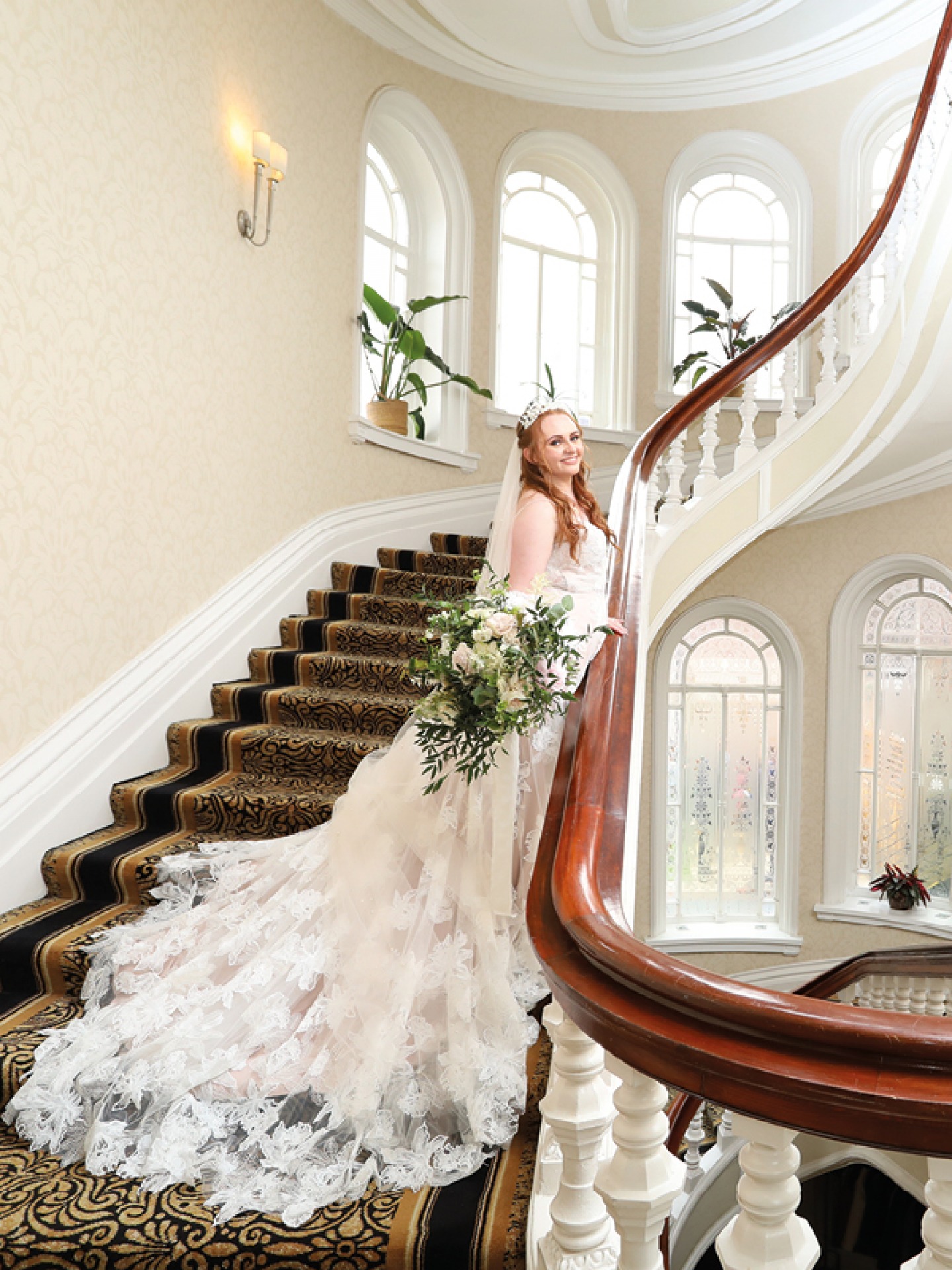 bride on staircase