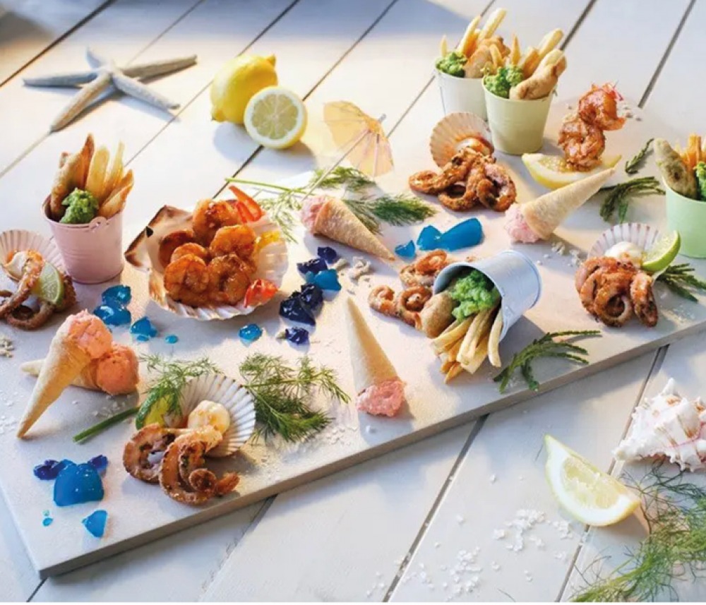 Board with a selection of unusual canapés