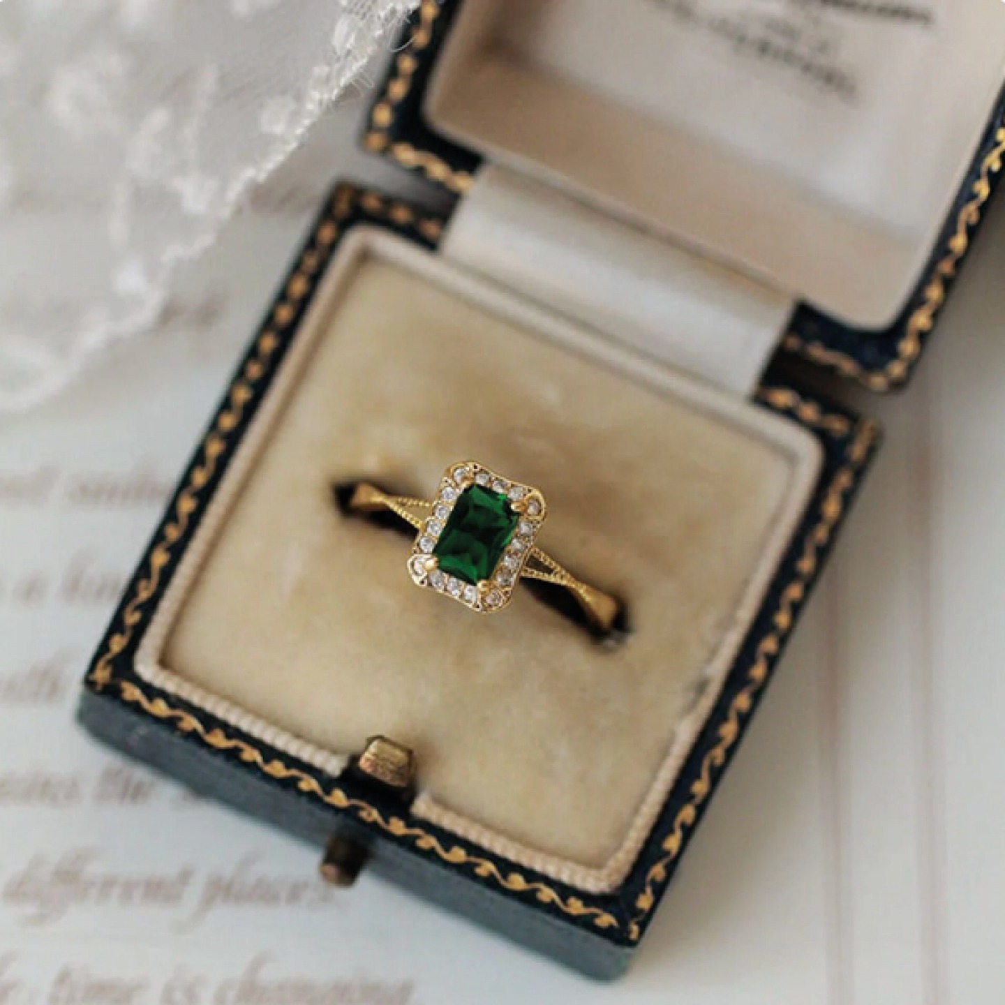 Vintage Emerald and Diamond Ring