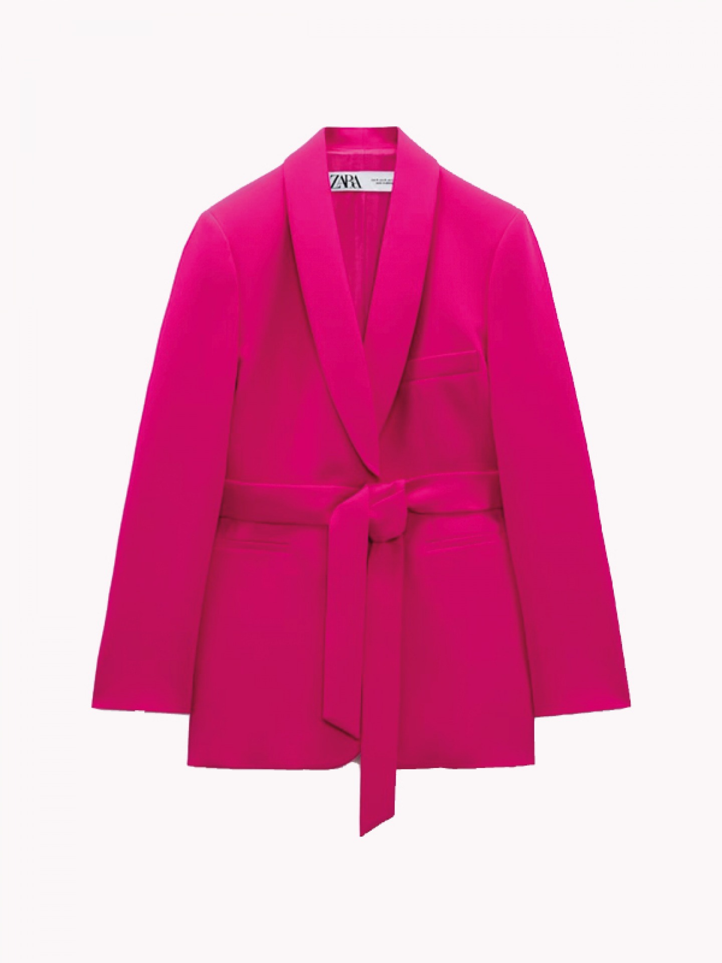 Shawl collar belted blazer