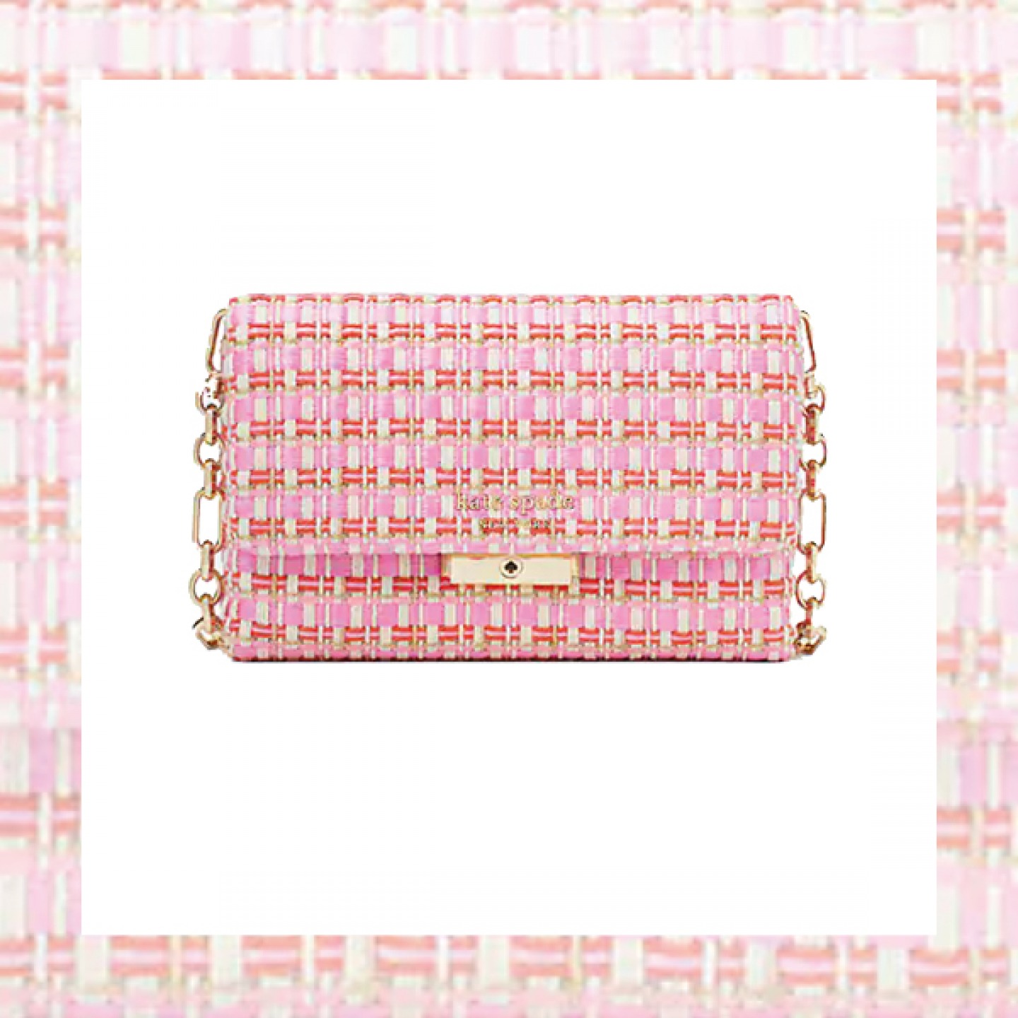 Raffia tweed shoulder bag