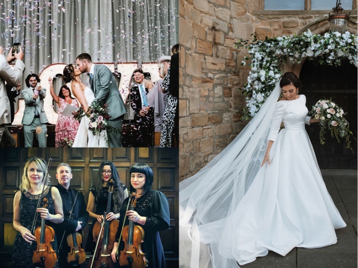 Collage of wedding pics