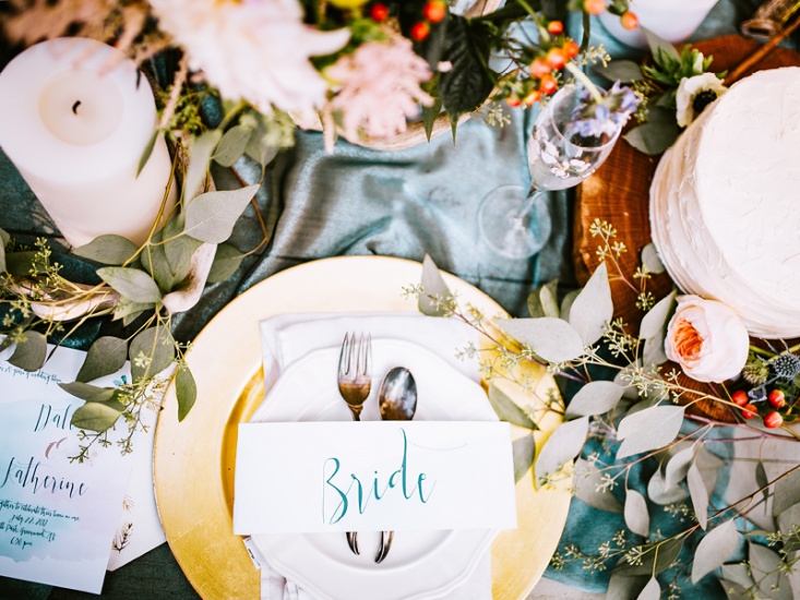 Wedding table decorated and set