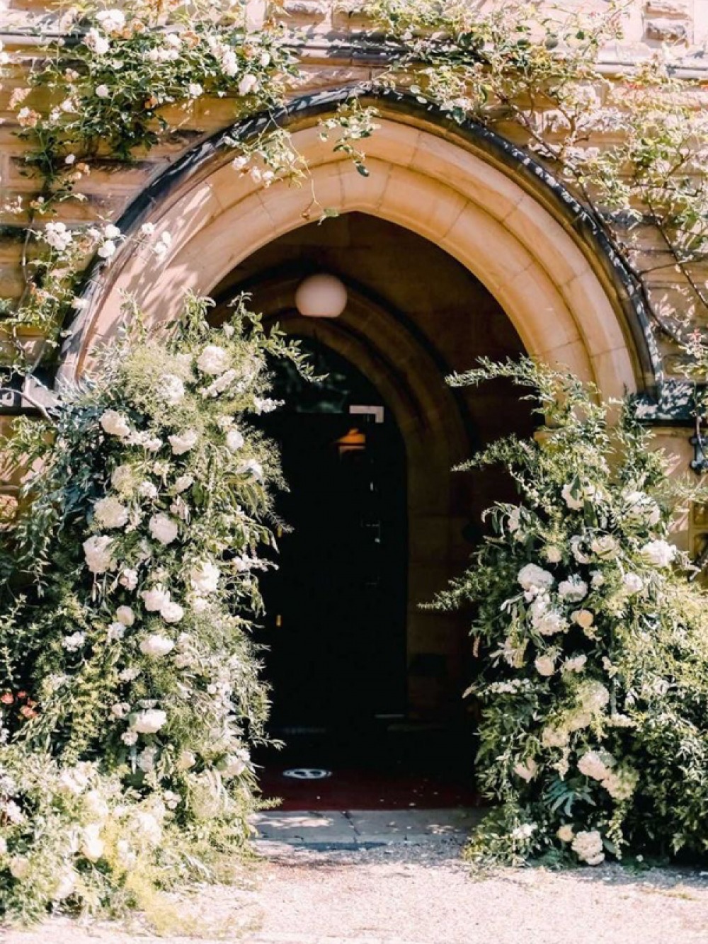 Floral display at Arched Doorway