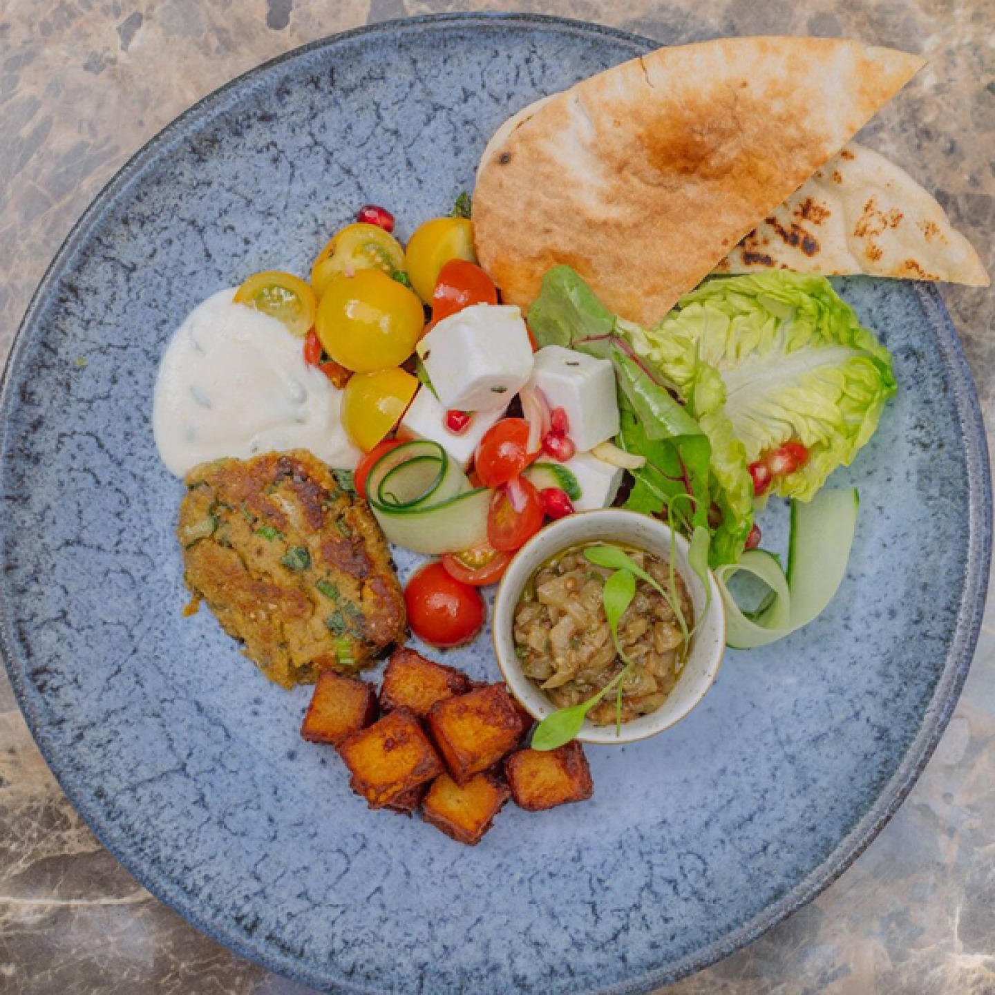 plate of food from above