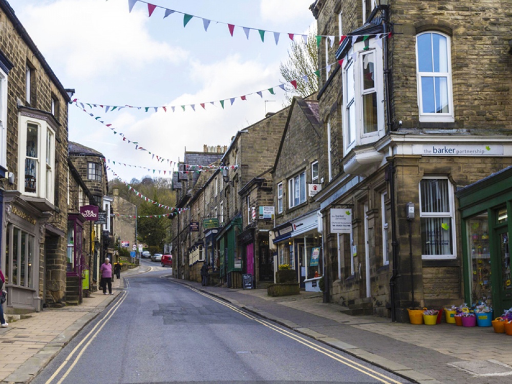 traditional high street in England