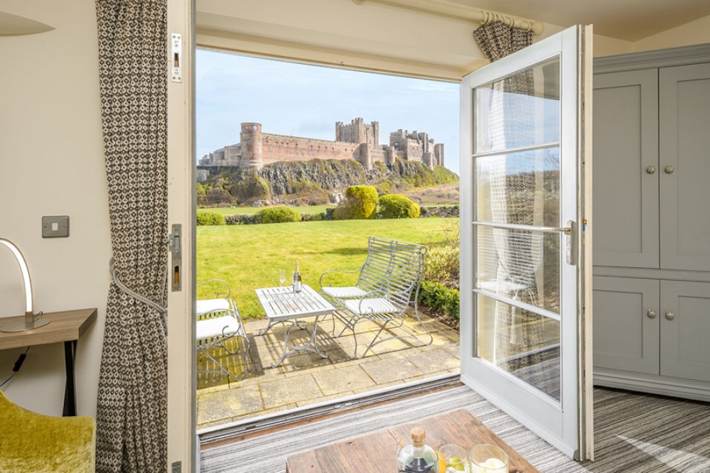 Patio Views to Bamburgh Castle from Bamburgh Five, Coquet Cottages