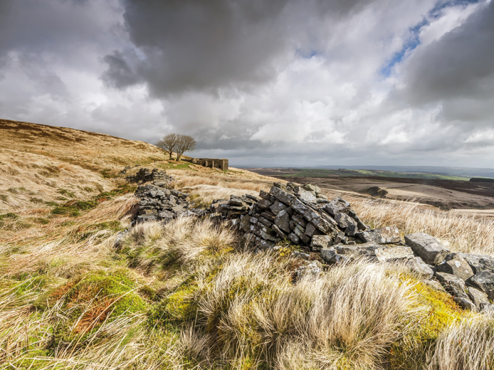 Yorkshire Dales and Moor on stormy day