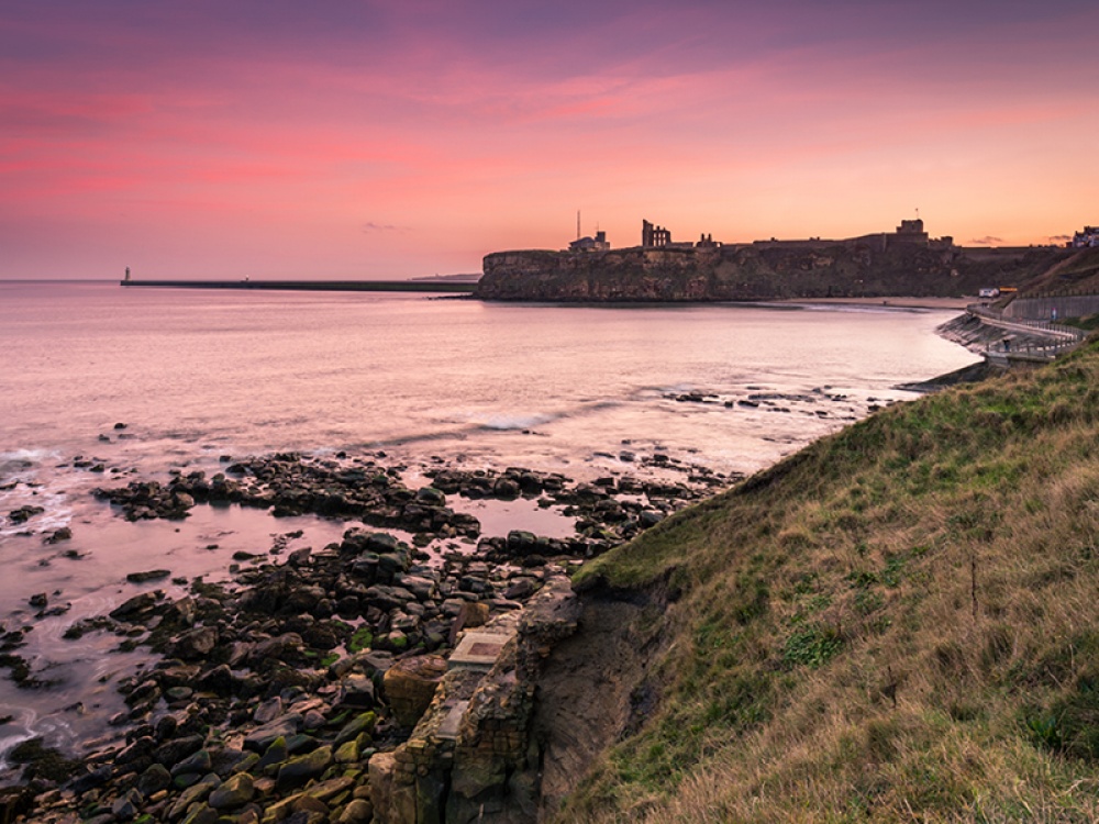 Tynemouth priory at sunrise