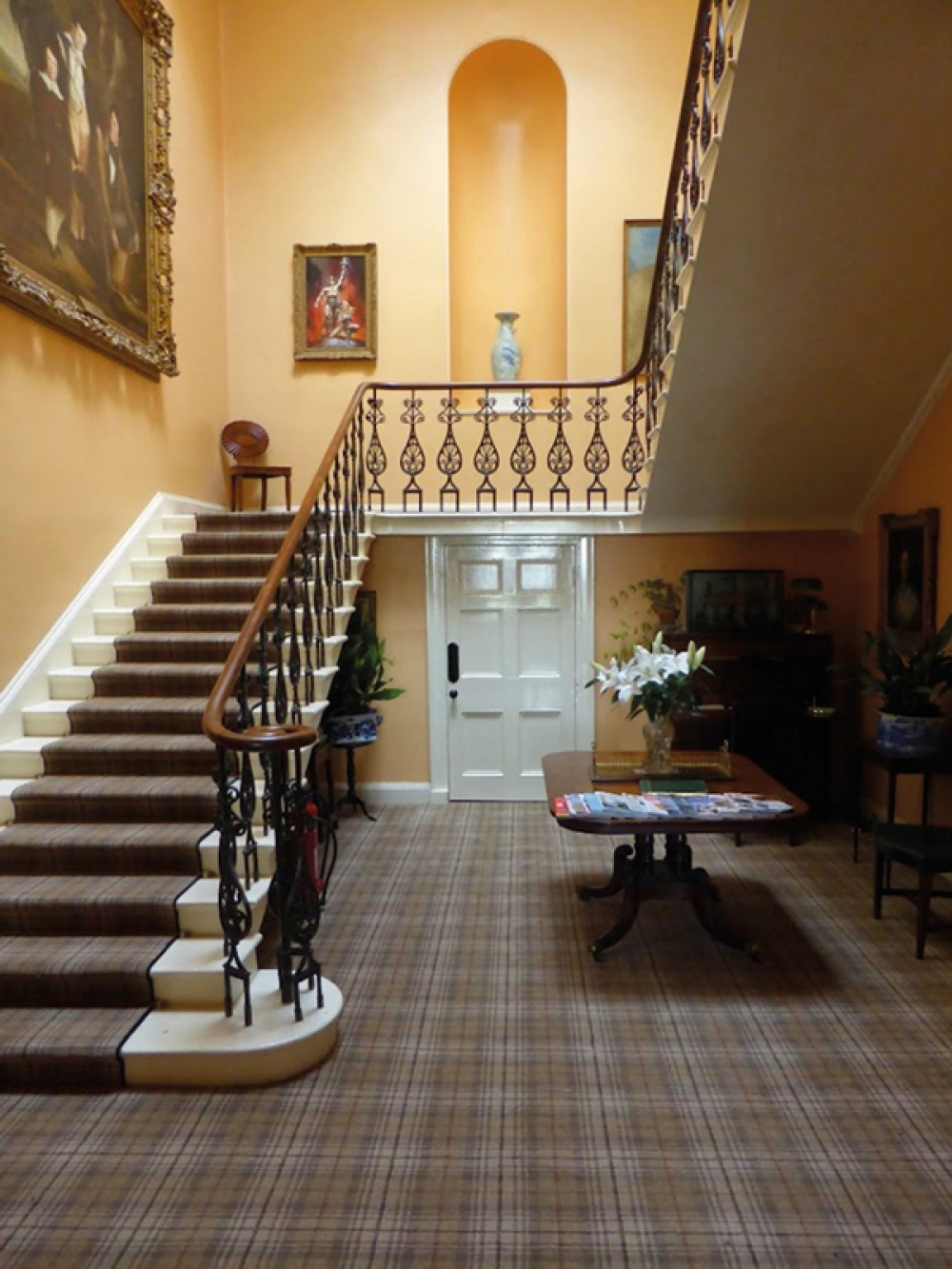 Grand staircase at Budle Hall