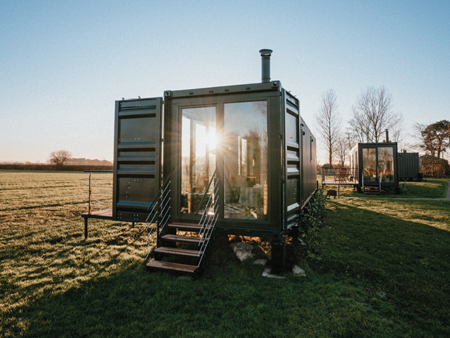 Shipping container transformed into accommodation