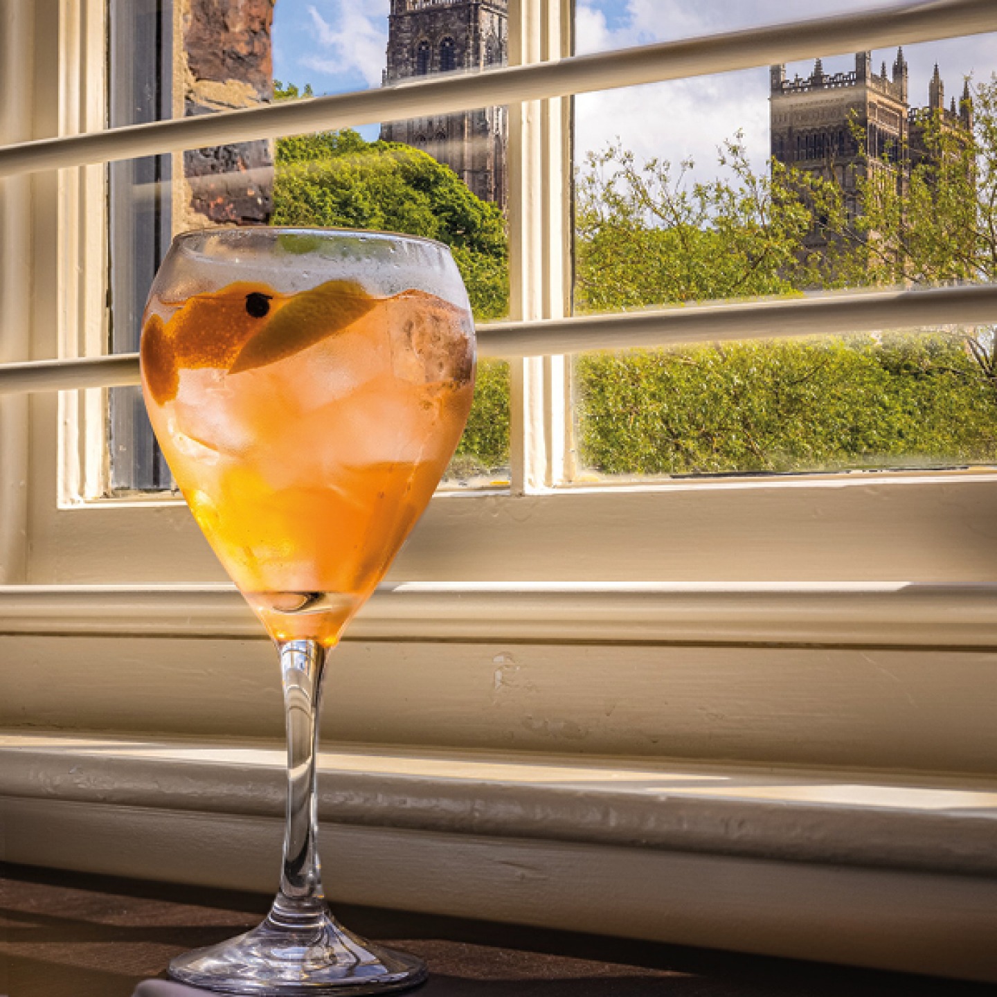 Aperol Spirts with a view of York cathedral