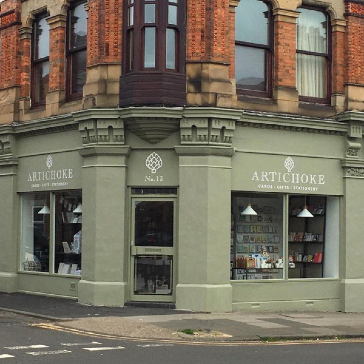 Sage green painted shop from – Artichoke