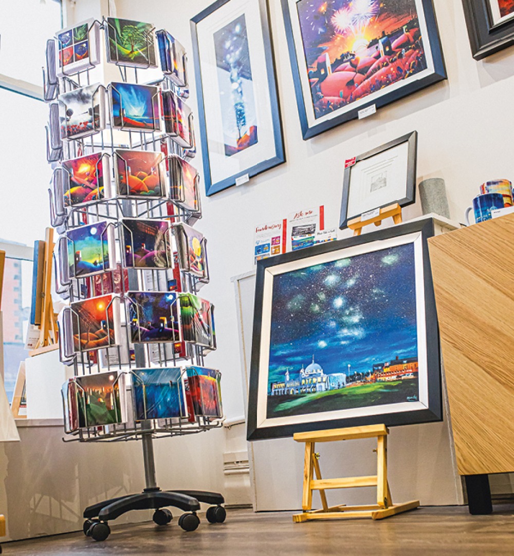 cards and paintings inside Darrens Gallery