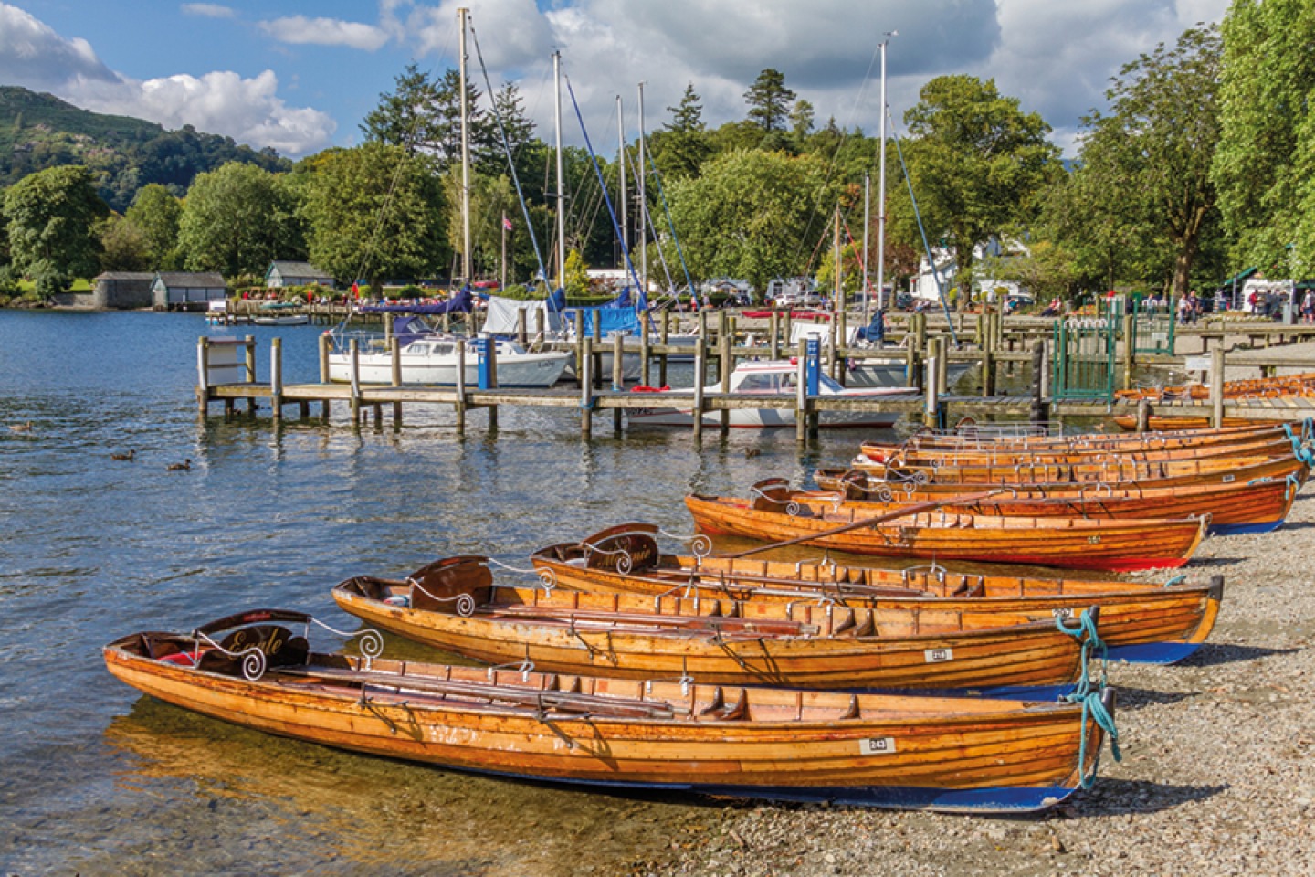 Rowing Boats on Lake Windermere at Ambleside