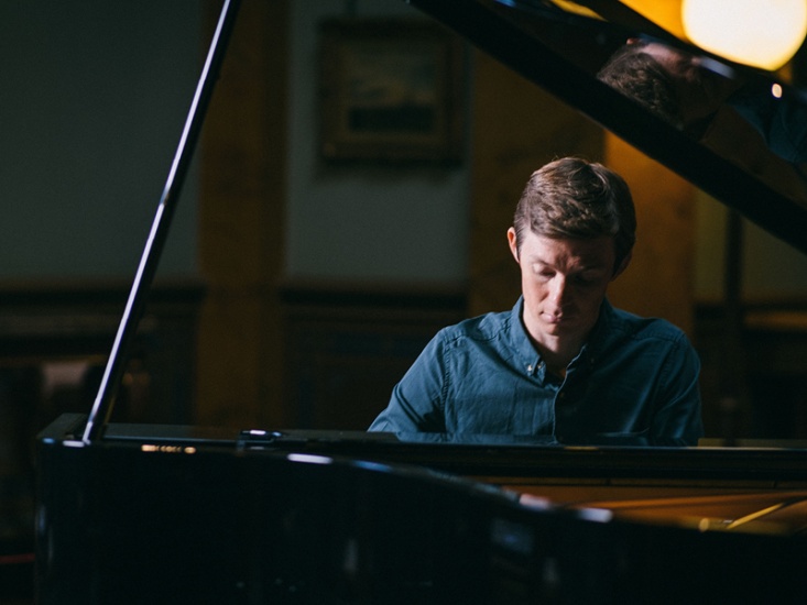 Greg Harradine at the piano