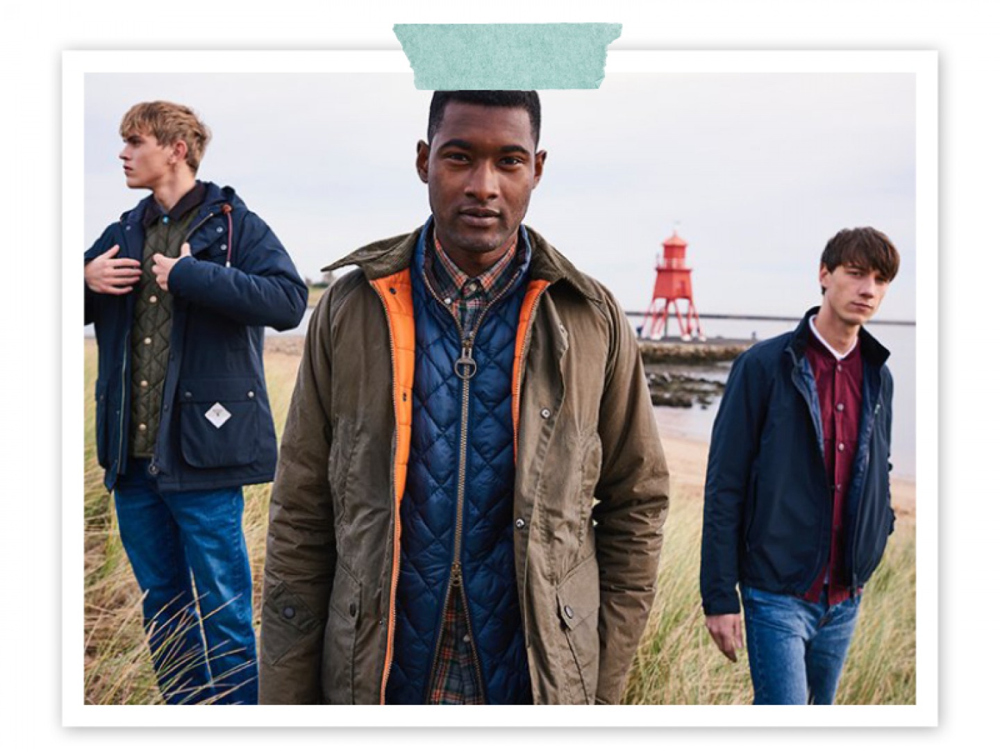 Models at South Shields wearing Barbour Clothing