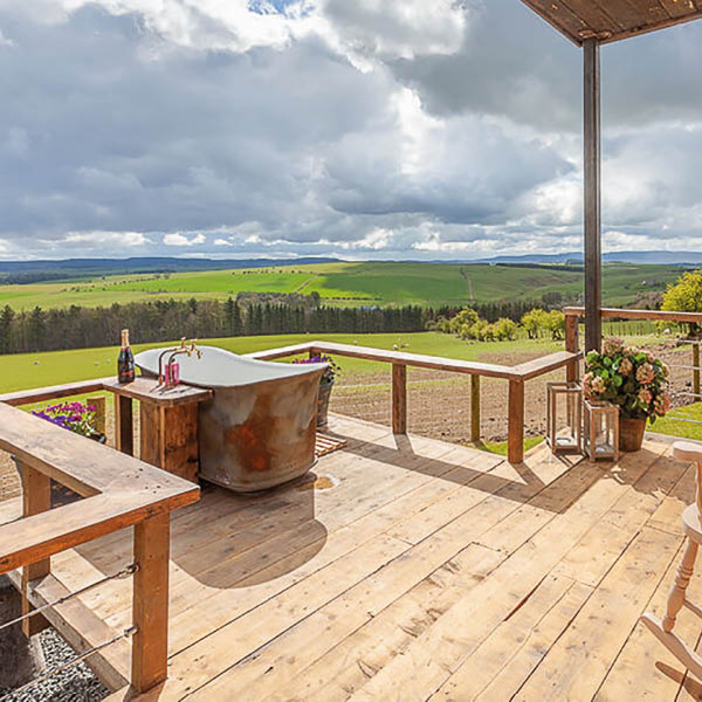 bath outside in the hills