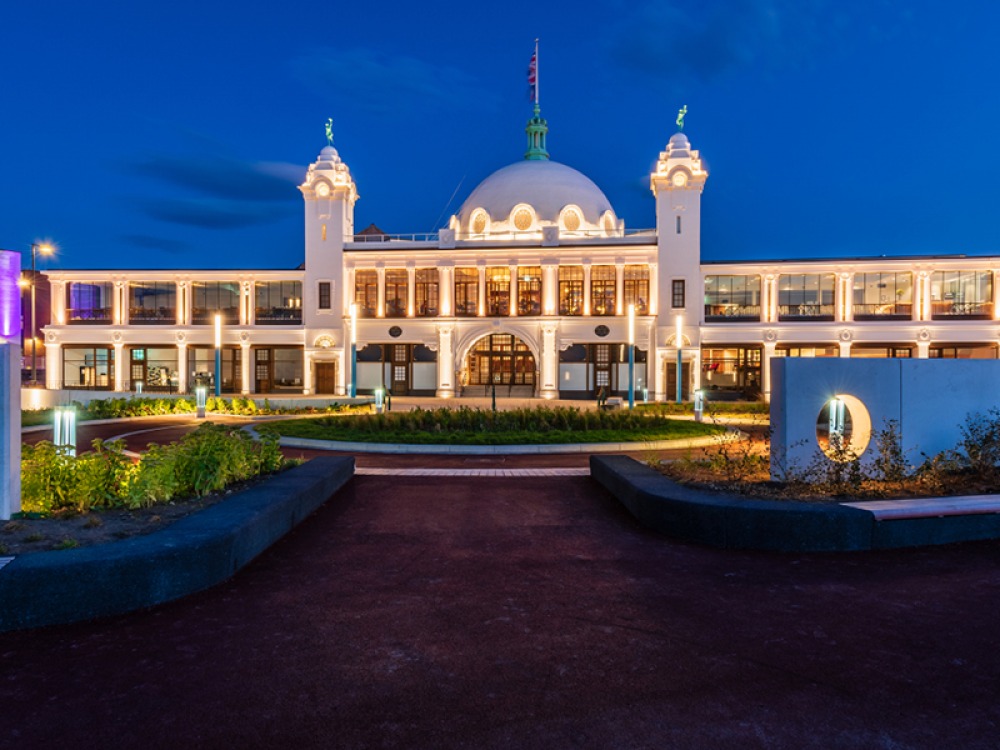 building at night