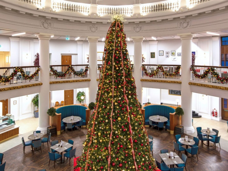 Christmas tree in restaurant