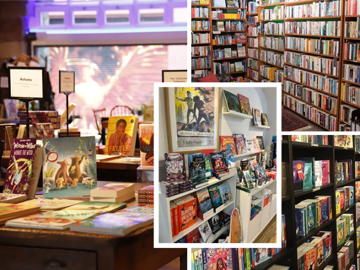 Books for sale in different shops